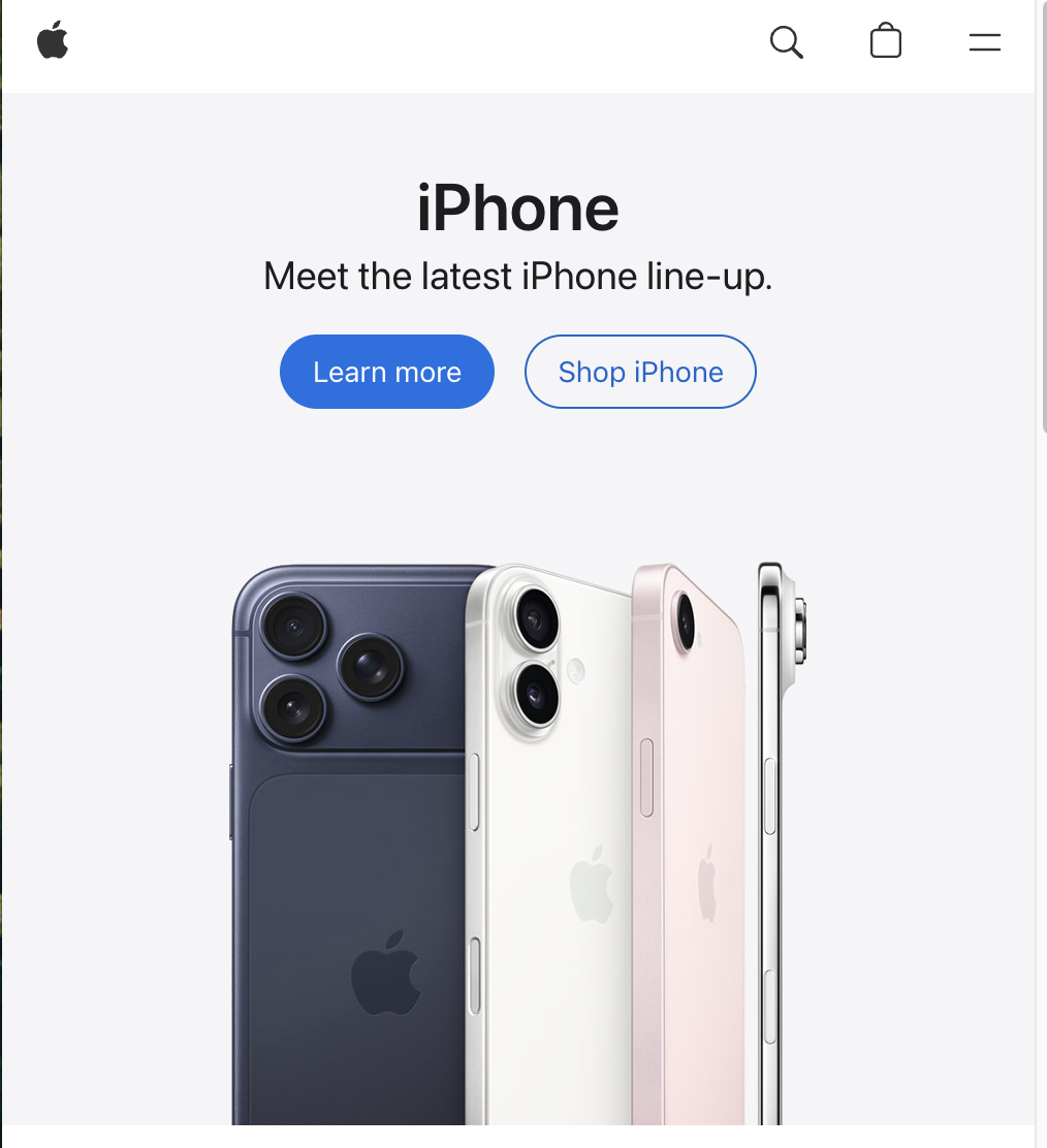 multiple ctas on the apple website